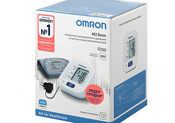 Тонометр OMRON M2 Basic с адаптером и веерообразной манжетой (22 - 32 см)