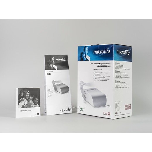 Коробка и документация компрессорного небулайзера Microlife NEB 10