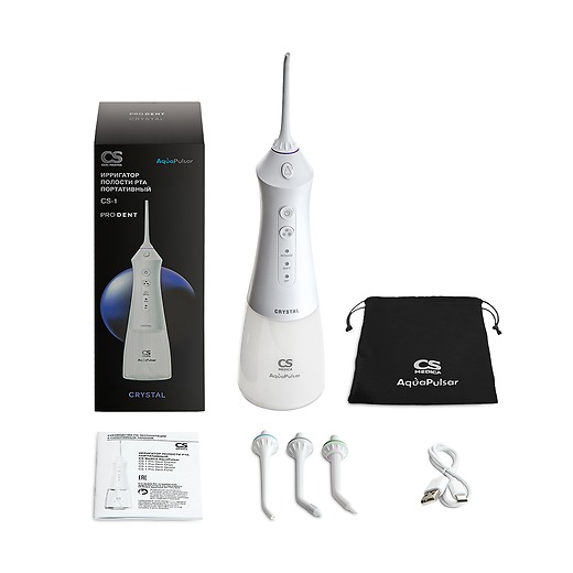 Ирригатор полости рта портативный CS Medica AquaPulsar CS-1 Pro Dent Crystal  