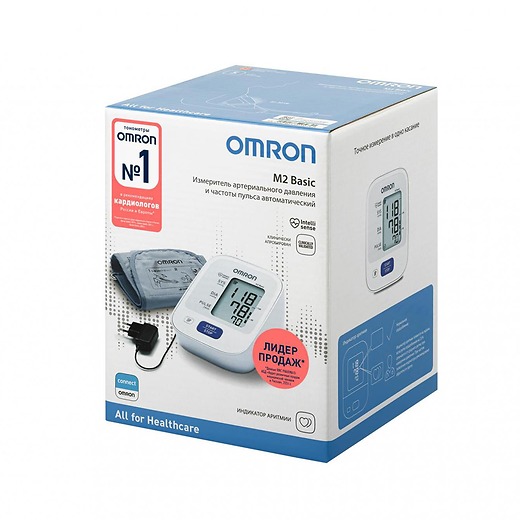 Тонометр OMRON M2 Basic с адаптером и веерообразной манжетой (22 - 32 см) 